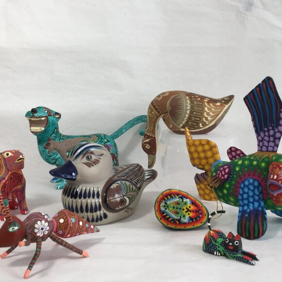 Lot of Mexican Folk Art Alebrijes, Huichol Beaded and Tonola New and Vintage. Pl - Picture 4 of 15